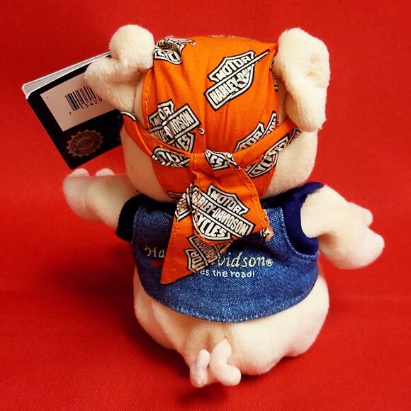 Vintage Harley Davidson Punky Hog Pig Bean Bag Plush Figure Doll 1997 - Picture 2 of 11